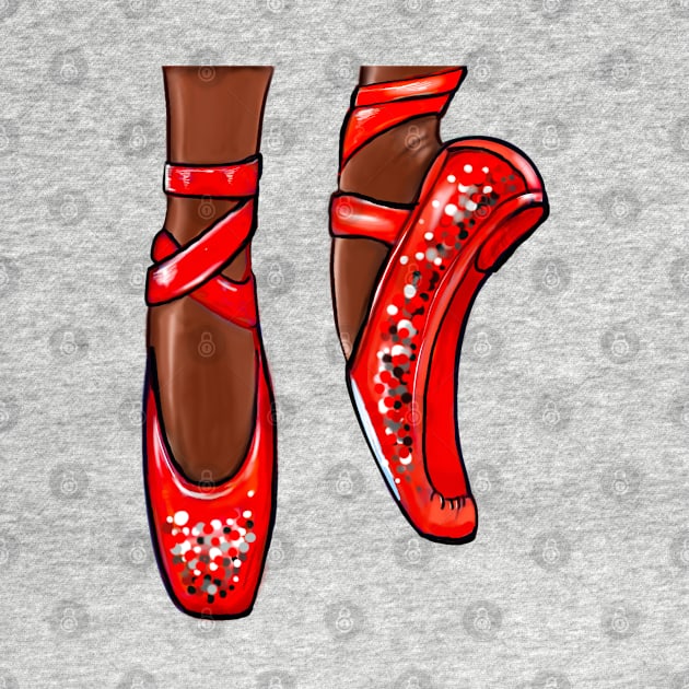 Top 10 best gifts for dancers. Ballet pointe shoes in red. Ballerina dancer dancing dance by Artonmytee